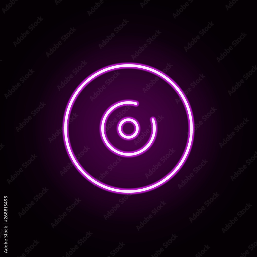 Poster cd neon icon. elements of bar set. simple icon for websites, web design, mobile app, info graphics