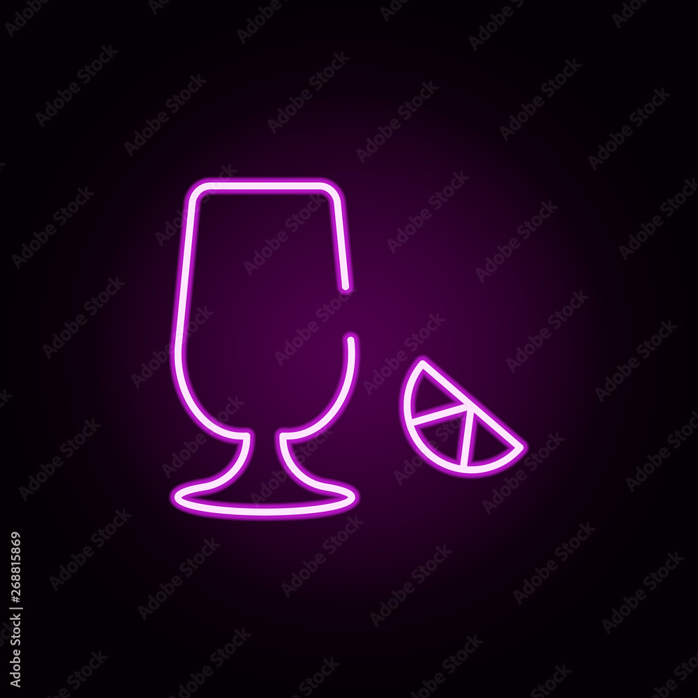 Poster juice neon icon. elements of bar set. simple icon for websites, web design, mobile app, info graphic