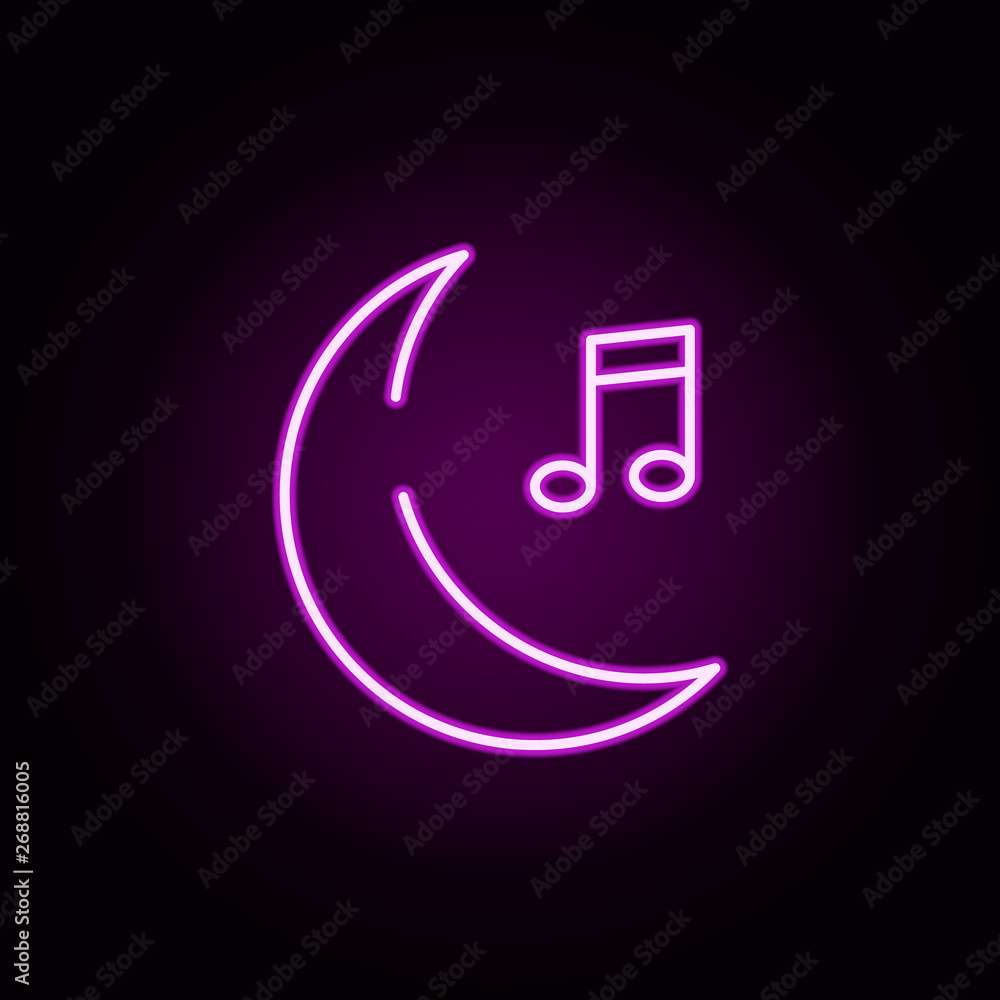 Poster moon neon icon. elements of bar set. simple icon for websites, web design, mobile app, info graphics