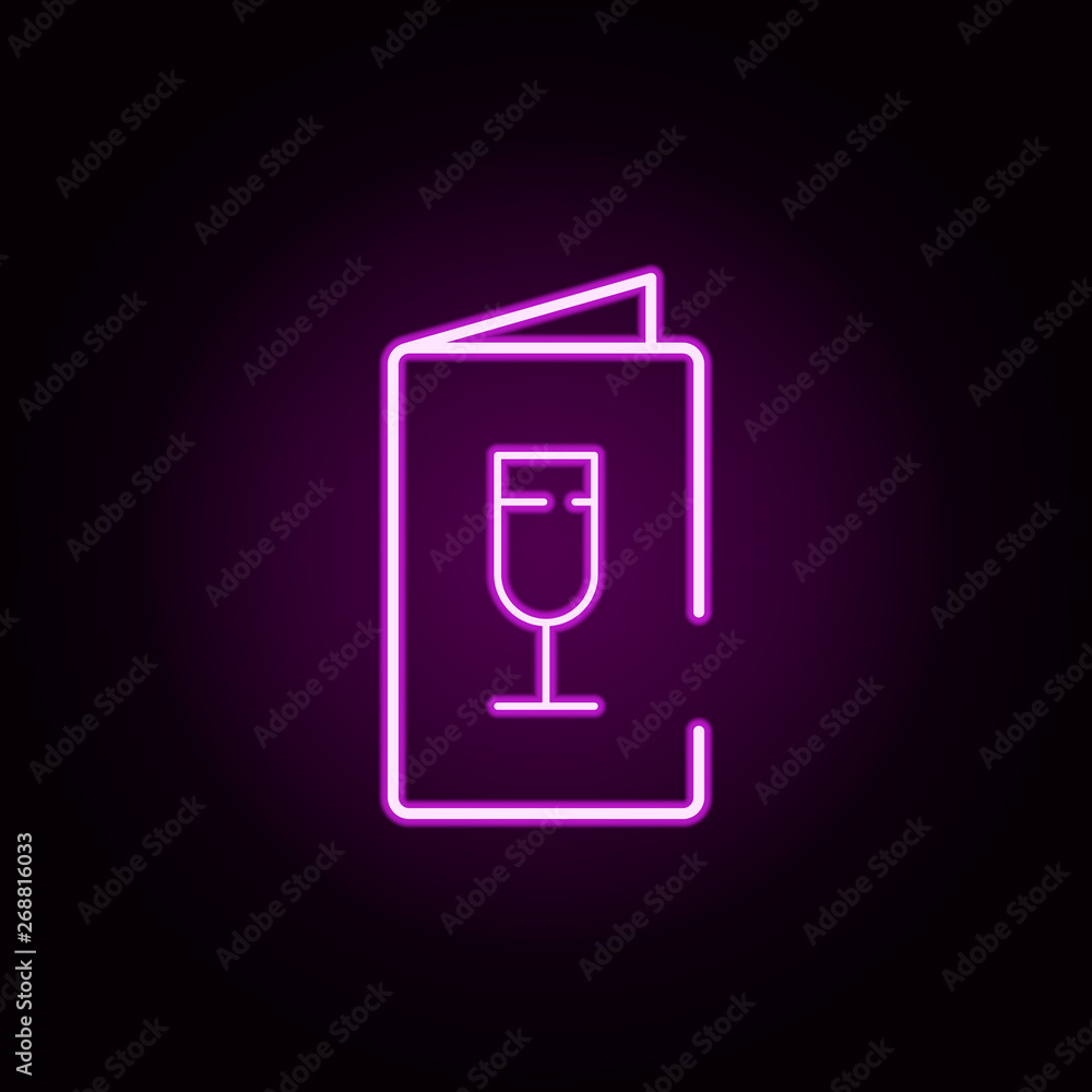 Poster wine list neon icon. elements of bar set. simple icon for websites, web design, mobile app, info gra