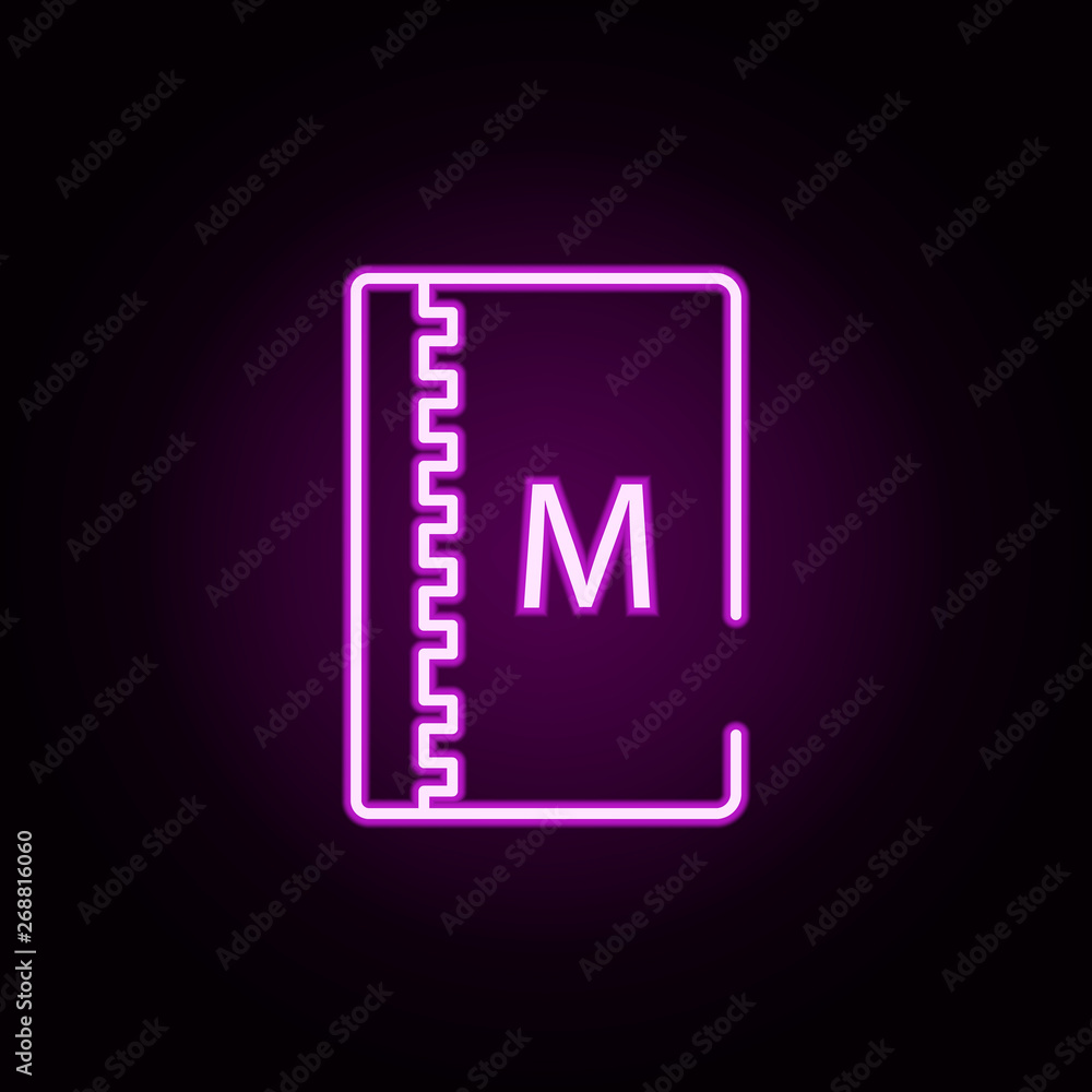 Aufkleber note, pen neon icon. elements of bar set. simple icon for websites, web design, mobile app, info gra