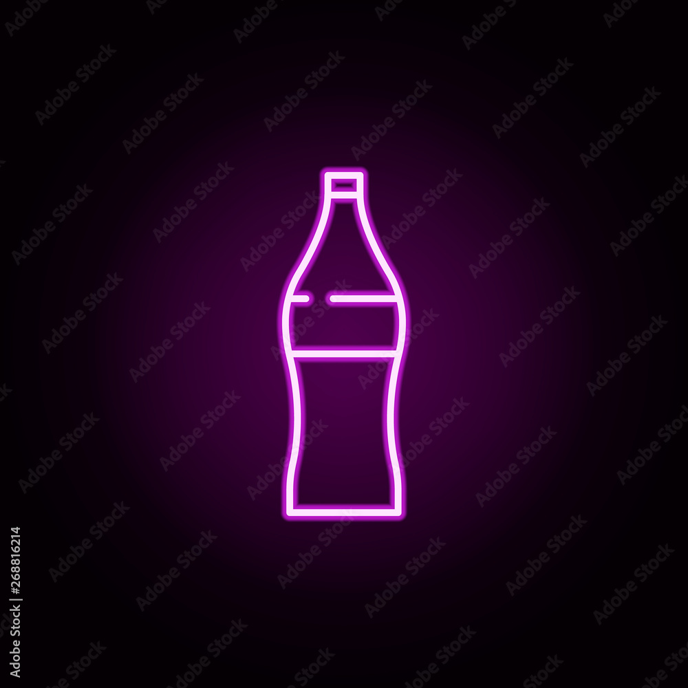 Poster soda bottle neon icon. elements of bar set. simple icon for websites, web design, mobile app, info g