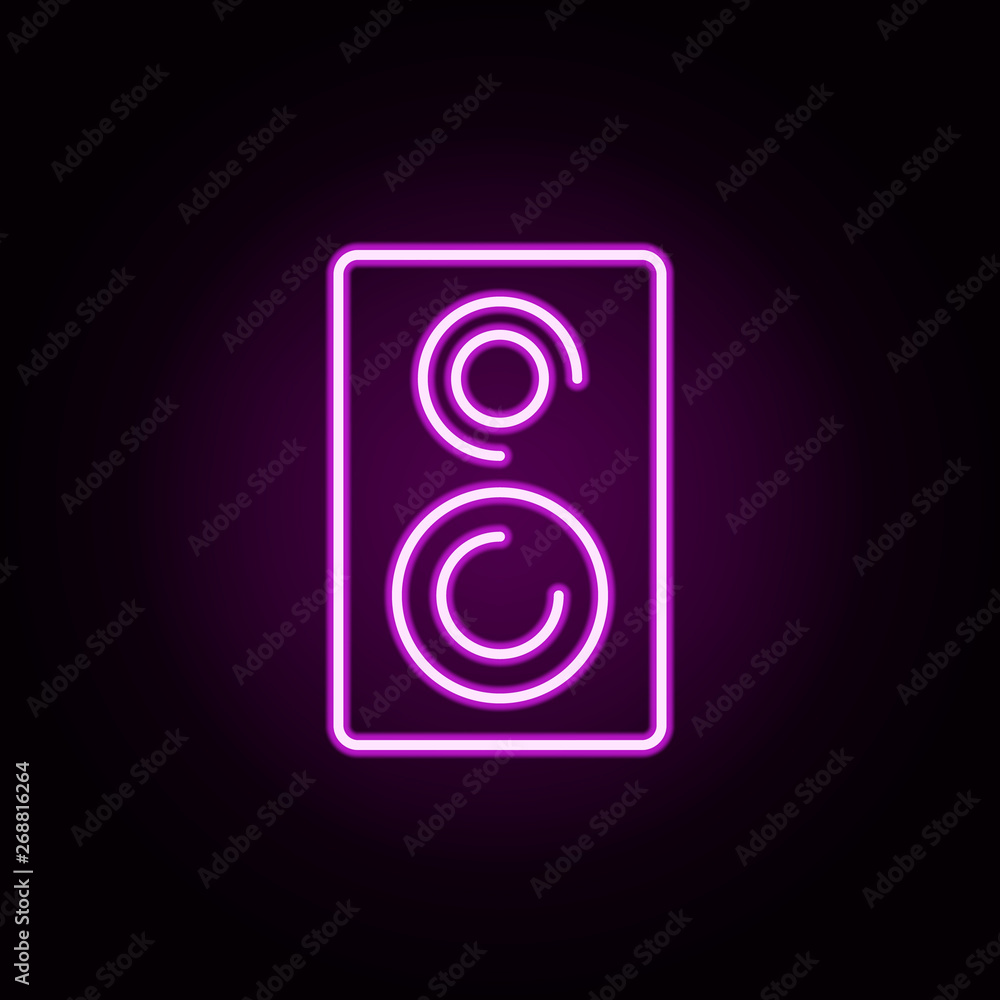 Poster speakers neon icon. elements of bar set. simple icon for websites, web design, mobile app, info grap