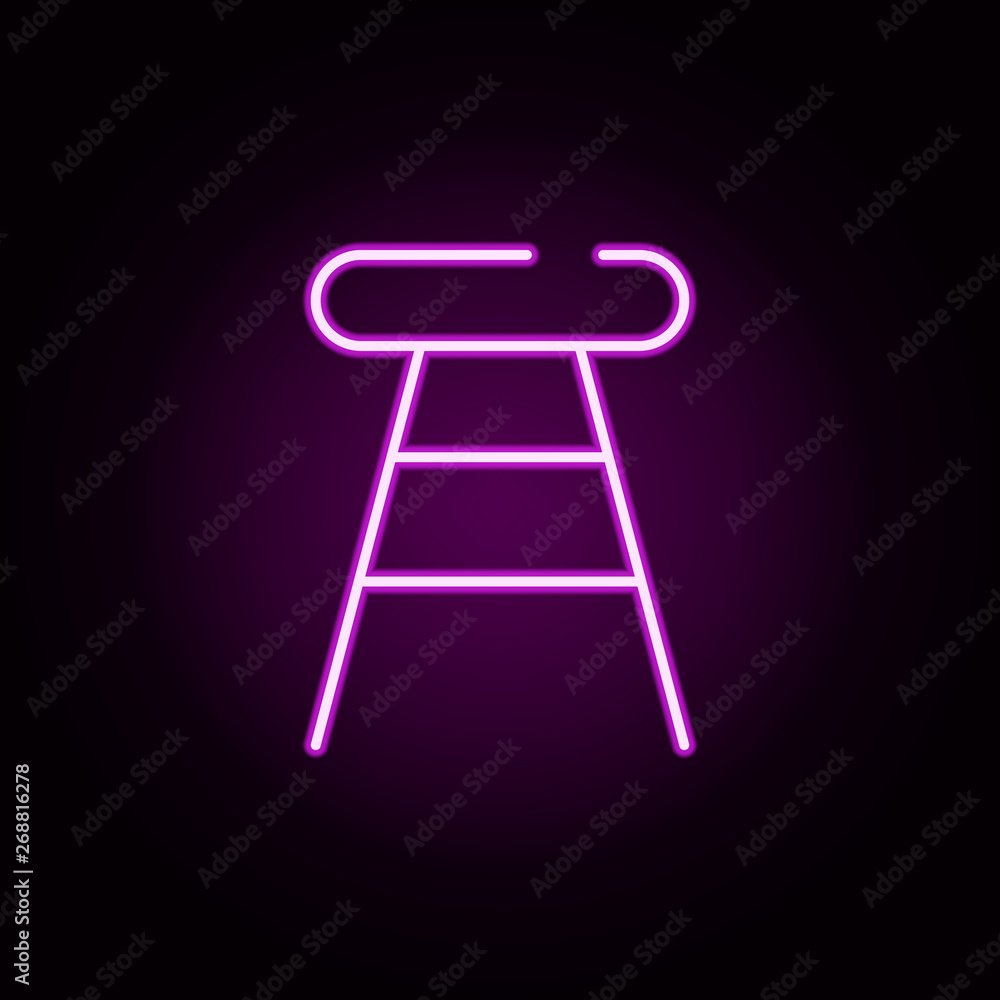 Poster stool neon icon. elements of bar set. simple icon for websites, web design, mobile app, info graphic