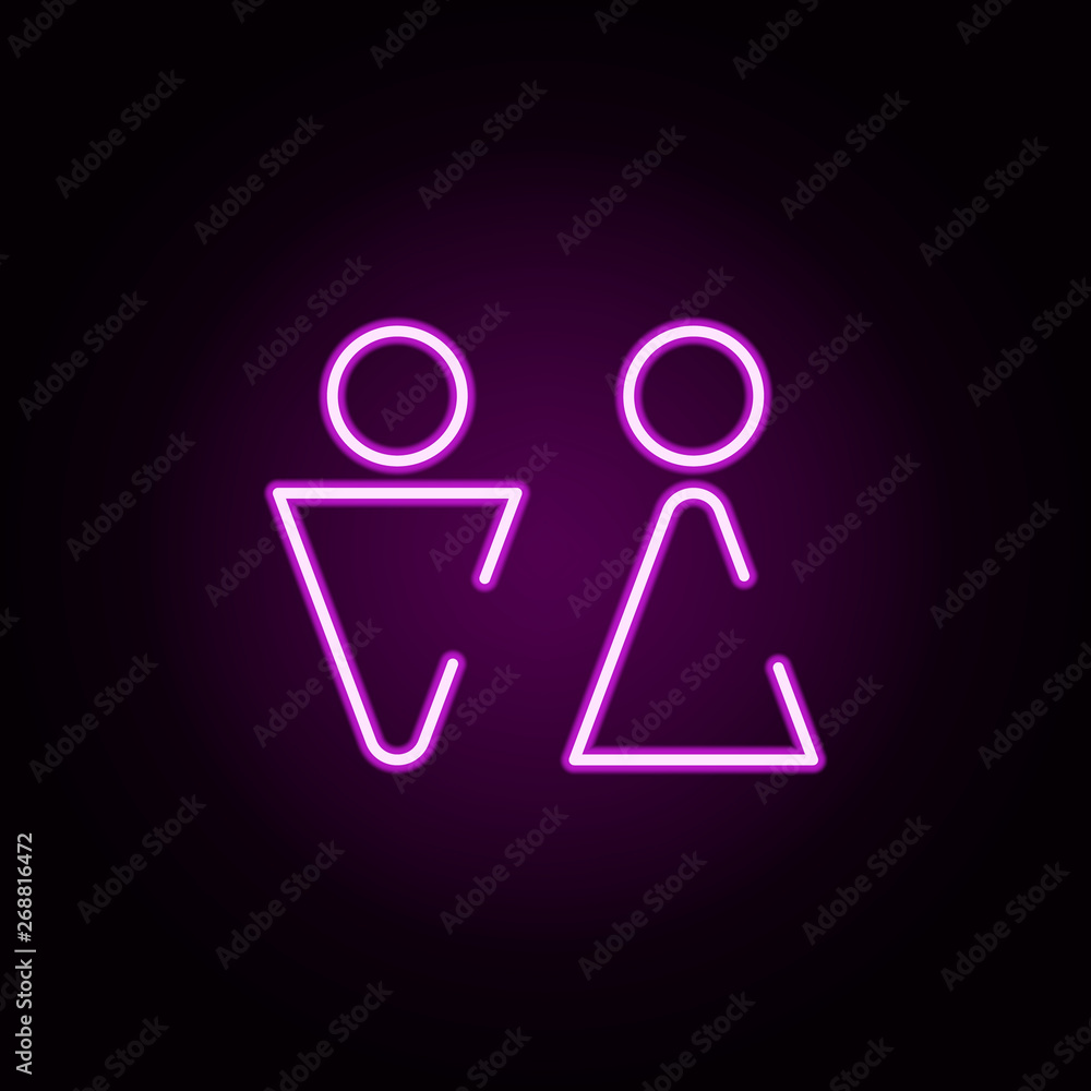 Aufkleber wc neon icon. elements of bar set. simple icon for websites, web design, mobile app, info graphics