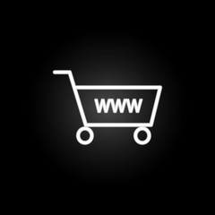 shopping sites neon icon. Elements of commerce set. Simple icon for websites, web design, mobile app, info graphics