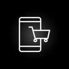 mobile app purchases neon icon. Elements of commerce set. Simple icon for websites, web design, mobile app, info graphics