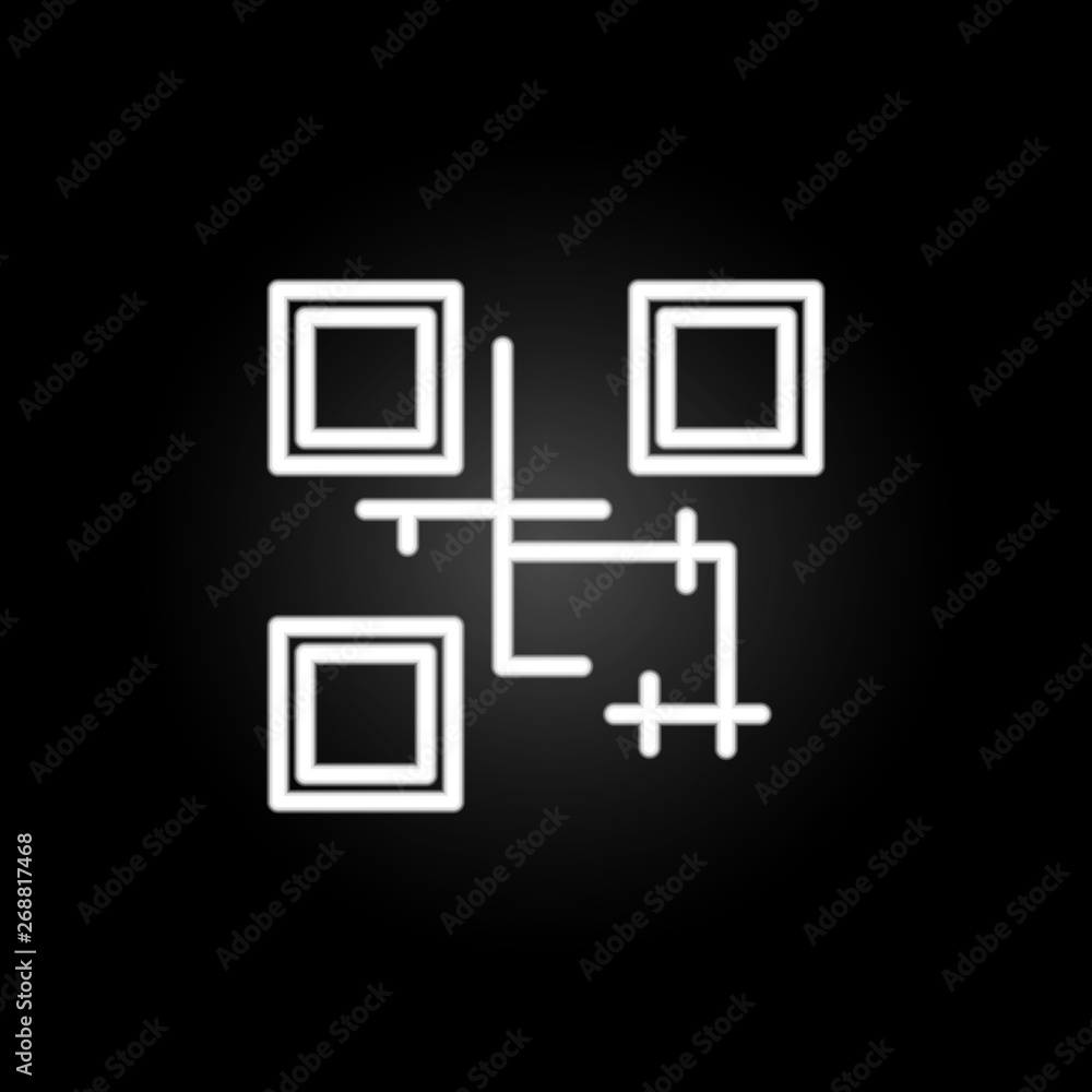 Poster qr code neon icon. elements of commerce set. simple icon for websites, web design, mobile app, info 