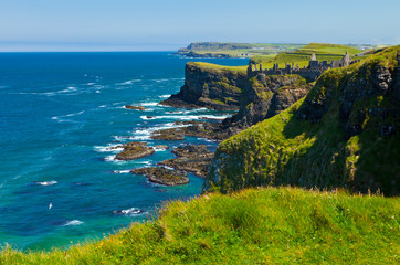 Magheracross Celtic searoad. Bushmills. Causeway Coastal Route. Antrim County, Northern Ireland,...
