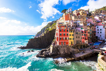 Riomaggiore, a village in the Cinque Terre, italy