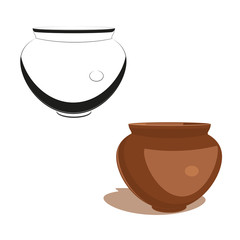 Dinos antique ancient greek large vessel with a semicircular body.isolated on white background
