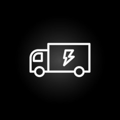 electricity, truck neon icon. Elements of electricity set. Simple icon for websites, web design, mobile app, info graphics