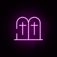 grave neon icon. Elements of hannukah set. Simple icon for websites, web design, mobile app, info graphics