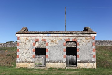 Old tramway station in the destroyed village of Oradour sur Glane, France