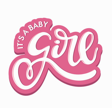 Cute lettering label art poster banner - Its a boy, Its a girl