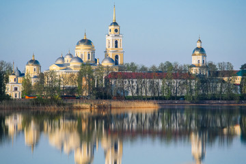 Svetlitsa, Russia - May, 20, 2019: Nilo Stolobenskyi monastery in Svetlitsa, Russia on Seliger lake