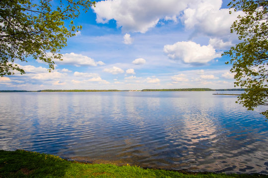 landscape with the image of lake Valdai in Russia