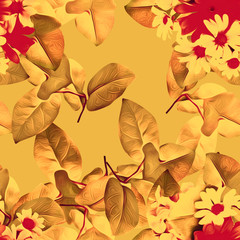 Chamomile seamless pattern.