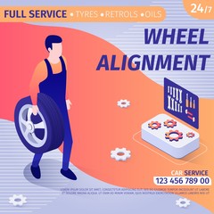 Advertisement for Wheel Alignment in Banner Design