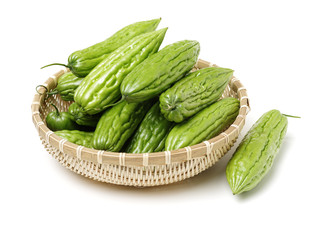 Bitter melon , Bitter gourd on white background
