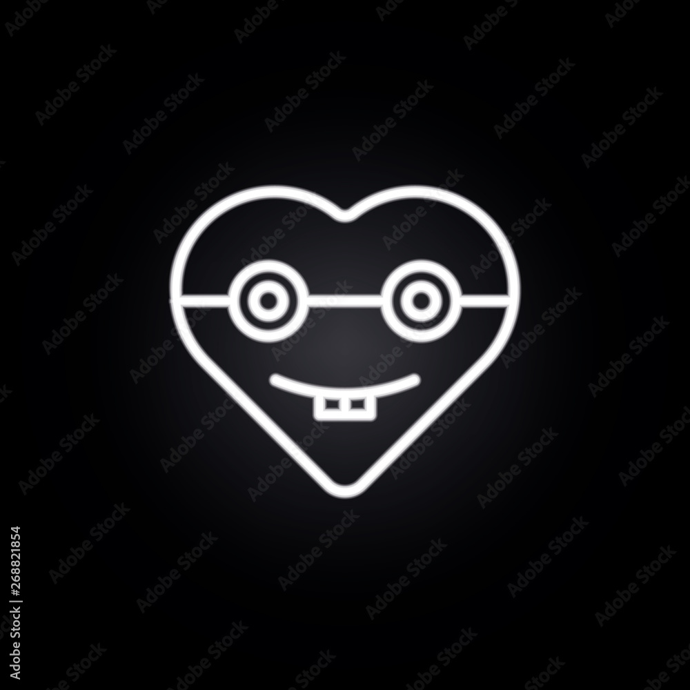 Poster emoji geek neon icon. elements of electricity set. simple icon for websites, web design, mobile app,