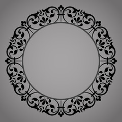 Decorative frame Elegant vector element for design in Eastern style, place for text. Floral black border. Lace illustration for invitations and greeting cards