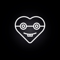 emoji geek neon icon. Elements of electricity set. Simple icon for websites, web design, mobile app, info graphics