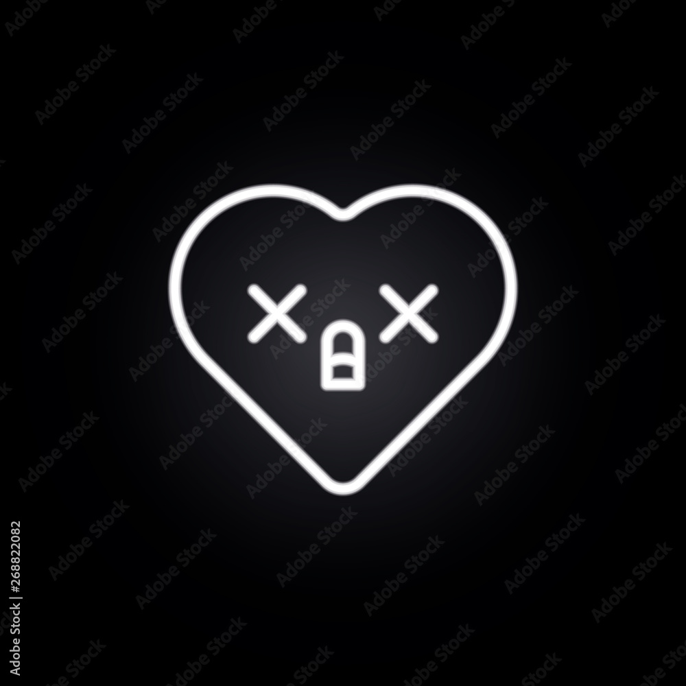Poster emoji panic neon icon. elements of electricity set. simple icon for websites, web design, mobile app