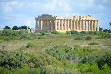 Ruined temple in the ancient city of Selinunte, Sicily, Italy