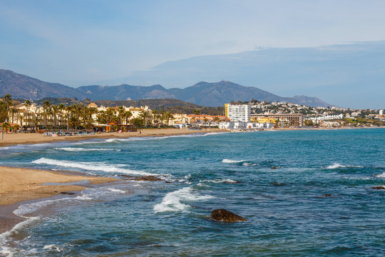 seaside promenade in La Cala De Mijas, Costa del Sol, Spain