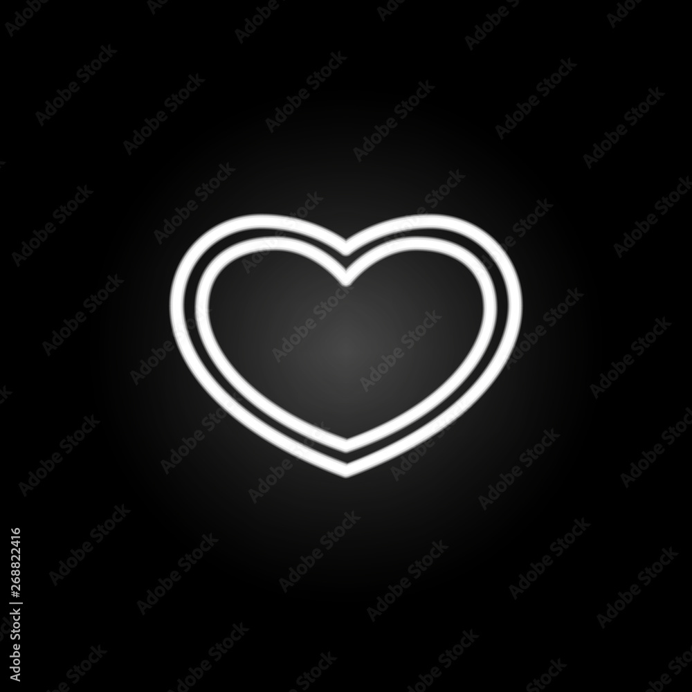 Poster heart inside heart neon icon. elements of heartbeat set. simple icon for websites, web design, mobil