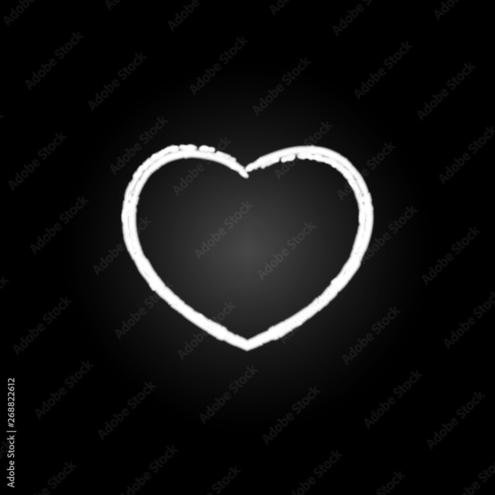 Poster heart sketch neon icon. elements of heartbeat set. simple icon for websites, web design, mobile app,