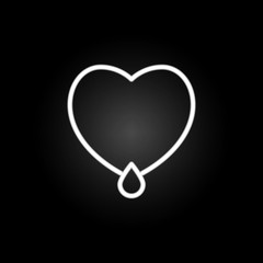 bleeding heart  neon icon. Elements of Heartbeat set. Simple icon for websites, web design, mobile app, info graphics