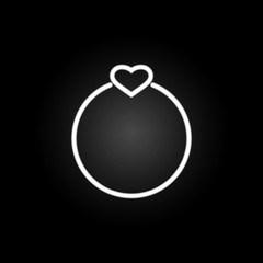ring of love with heart  neon icon. Elements of Heartbeat set. Simple icon for websites, web design, mobile app, info graphics