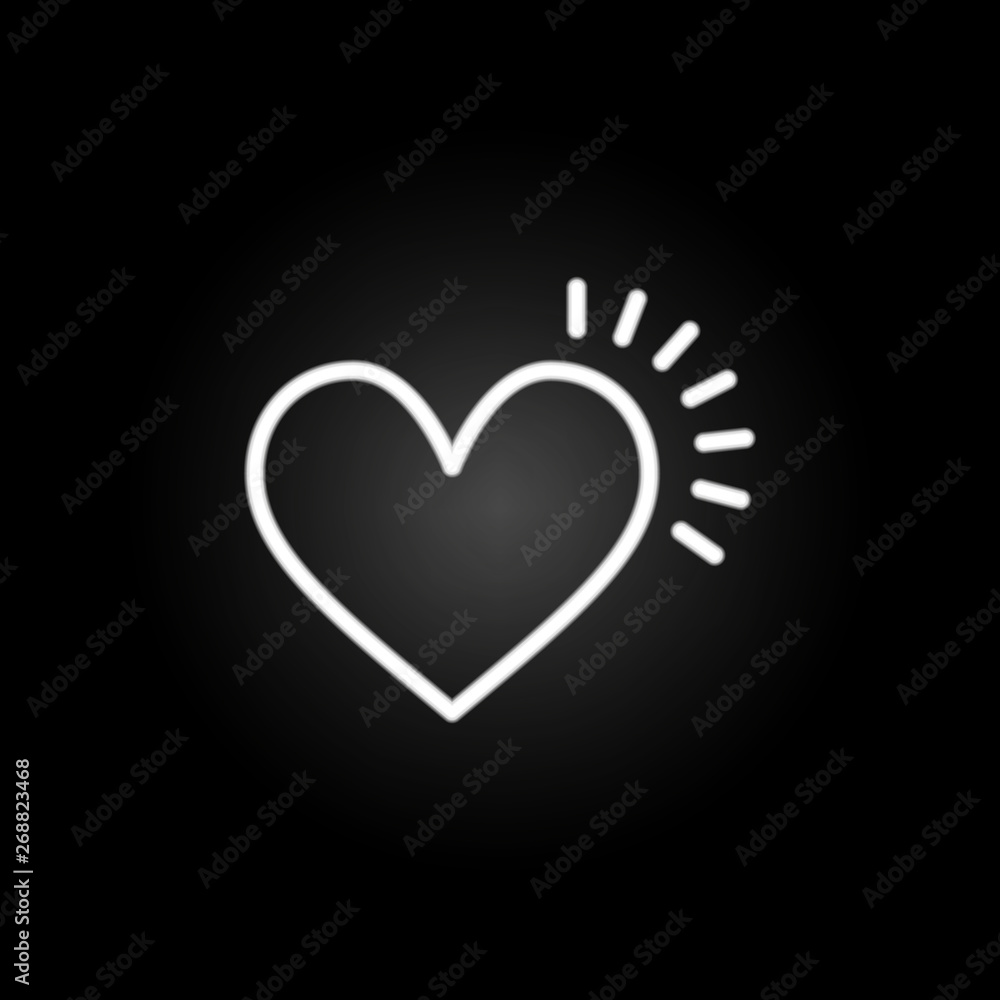 Poster heart find idea symbol neon icon. elements of heartbeat set. simple icon for websites, web design, m