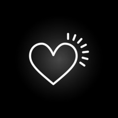 heart find idea symbol neon icon. Elements of Heartbeat set. Simple icon for websites, web design, mobile app, info graphics