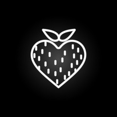 strawberry heart  neon icon. Elements of Heartbeat set. Simple icon for websites, web design, mobile app, info graphics