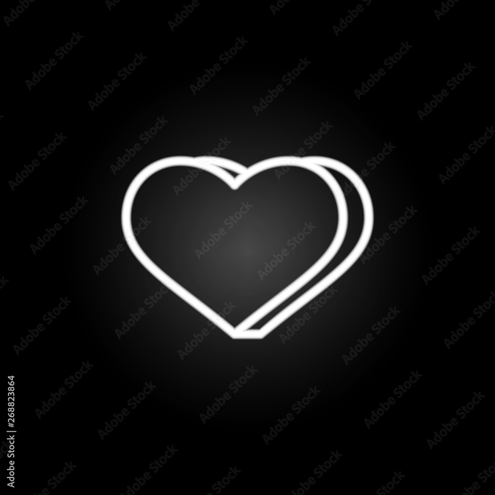 Poster heart 3d form neon icon. elements of heartbeat set. simple icon for websites, web design, mobile app