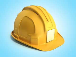 Hard hat background Construction tools 3d render on blue gradient