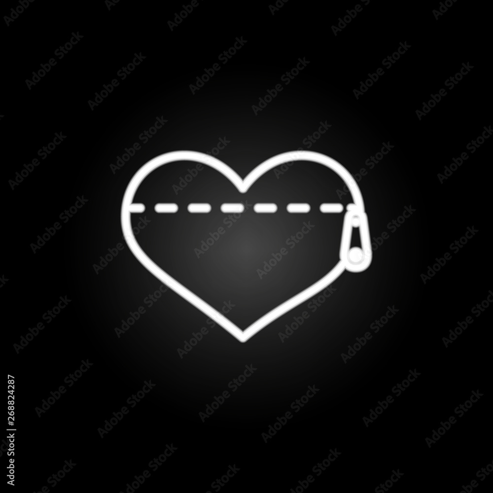 Poster heart wallet neon icon. elements of heartbeat set. simple icon for websites, web design, mobile app,