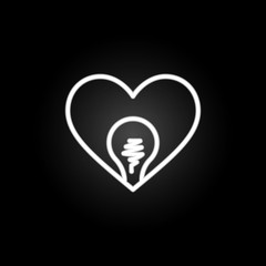 love idea heart  neon icon. Elements of Heartbeat set. Simple icon for websites, web design, mobile app, info graphics
