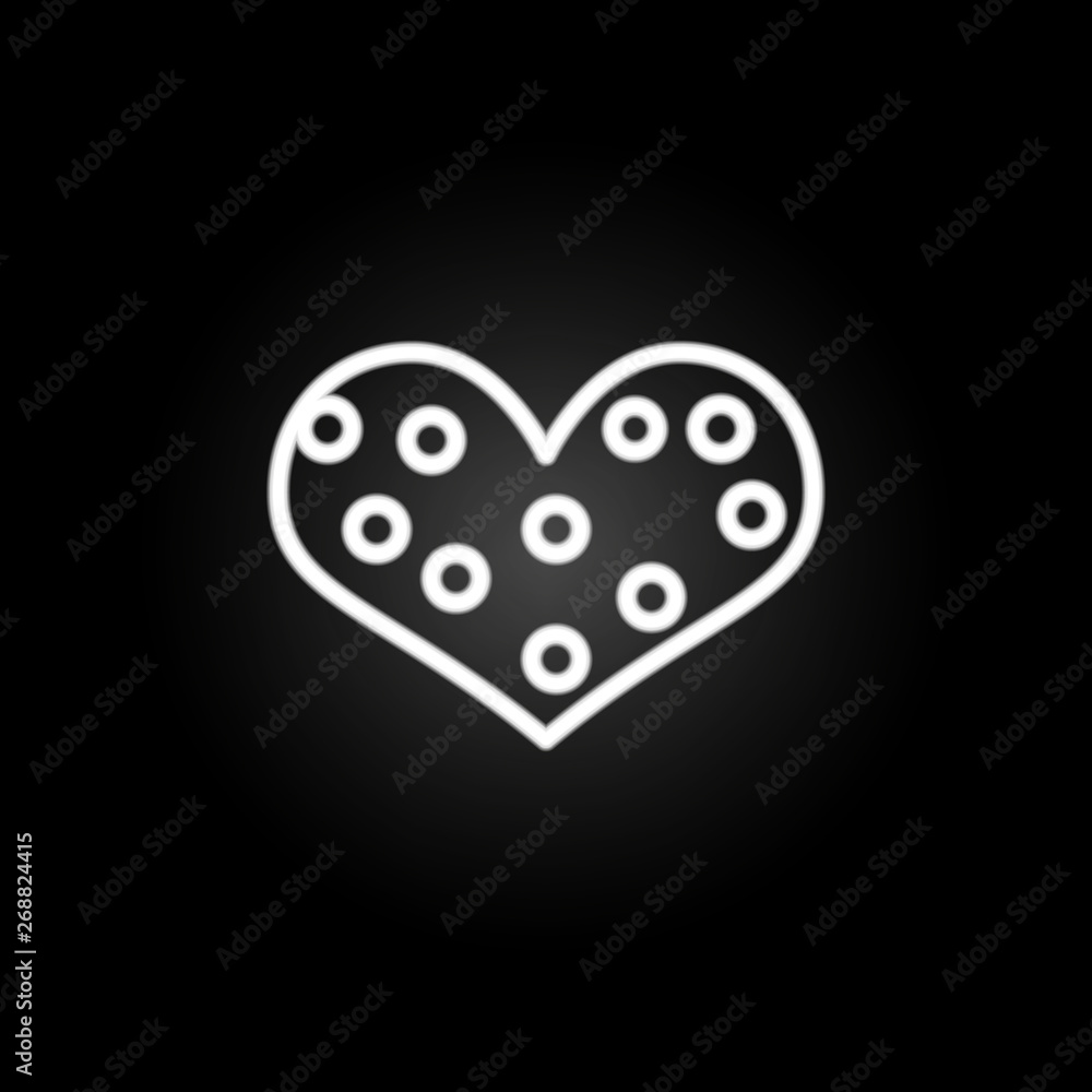Poster heart with circles neon icon. elements of heartbeat set. simple icon for websites, web design, mobil