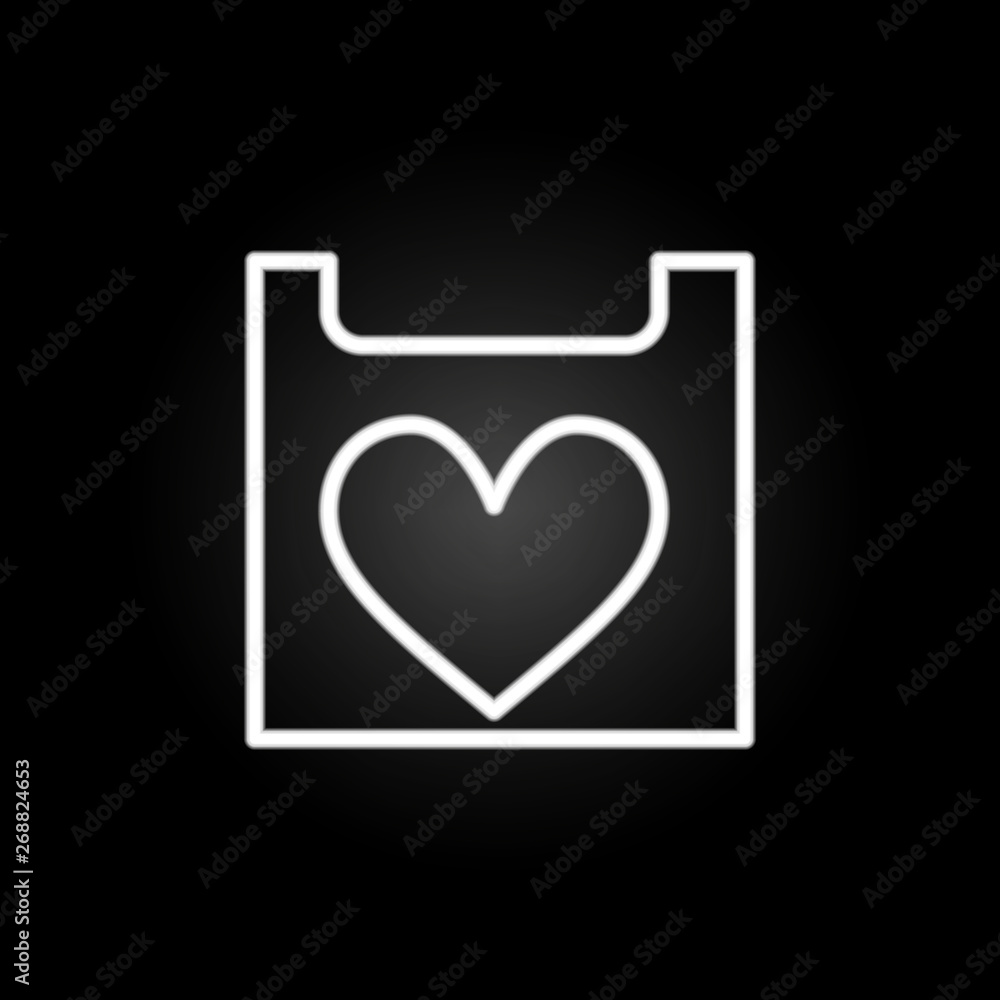 Aufkleber floppy disk with heart neon icon. elements of heartbeat set. simple icon for websites, web design, m