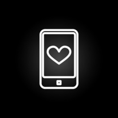 lover calling phone heart  neon icon. Elements of Heartbeat set. Simple icon for websites, web design, mobile app, info graphics