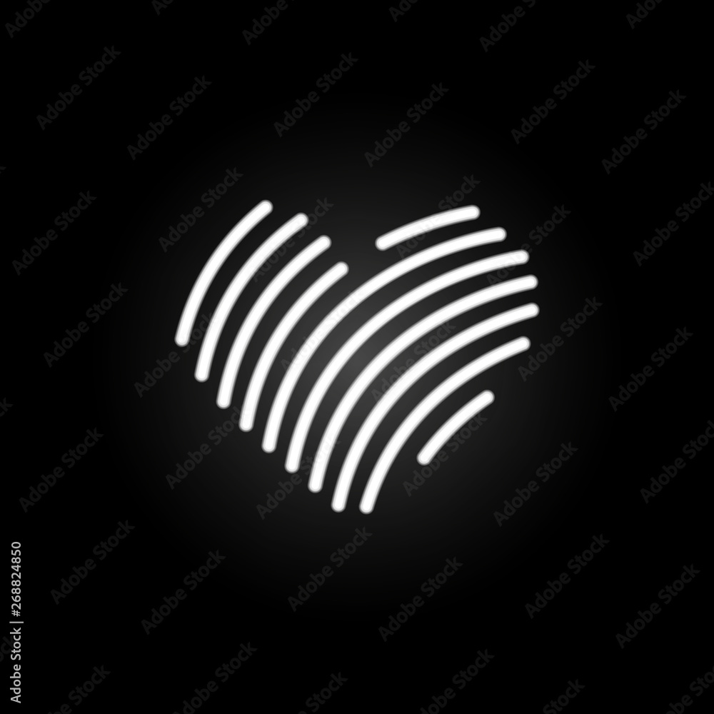 Poster heart with lines neon icon. elements of heartbeat set. simple icon for websites, web design, mobile 