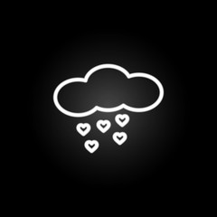 heart rain, snow, cloud neon icon. Elements of Heartbeat set. Simple icon for websites, web design, mobile app, info graphics