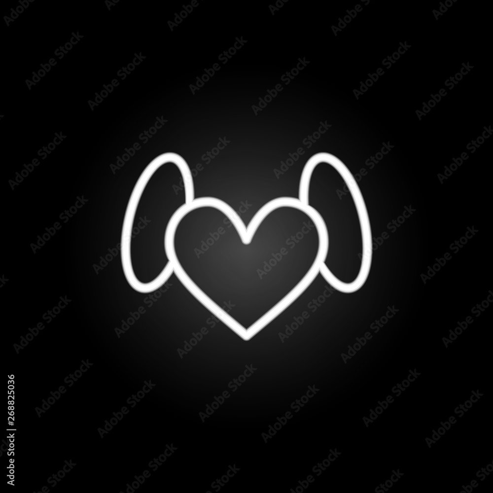 Aufkleber heart with wings neon icon. elements of heartbeat set. simple icon for websites, web design, mobile 