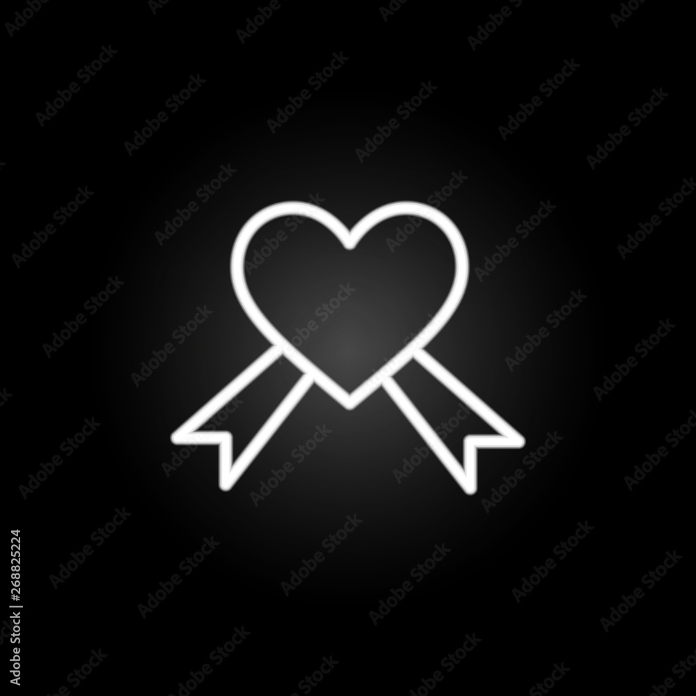 Poster aids, heart neon icon. elements of heartbeat set. simple icon for websites, web design, mobile app, 