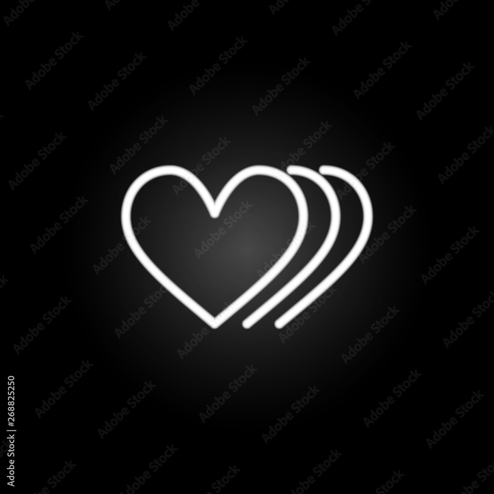 Poster heart movement neon icon. elements of heartbeat set. simple icon for websites, web design, mobile ap
