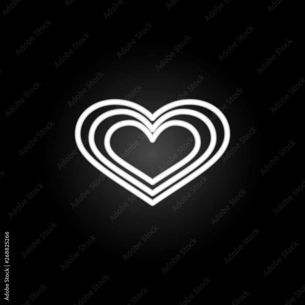 Poster heart with art lines neon icon. elements of heartbeat set. simple icon for websites, web design, mob